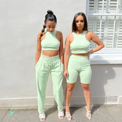 Pistachio Green High Waisted Joggers