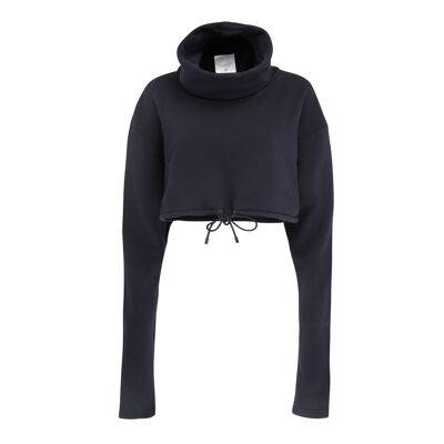 Sheen London Navy Pull court à col roulé