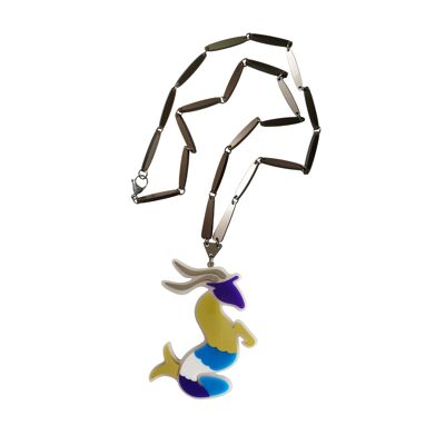 Steinbock-Plexiglas-Halskette