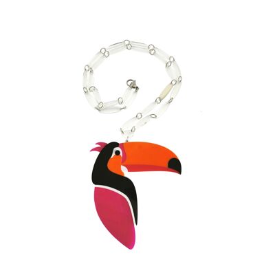 Toucan necklace in plexiglass