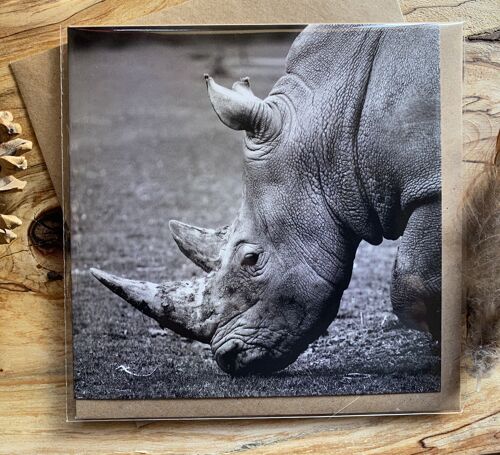 Protect Me - Rhino in the wild Greeting Card