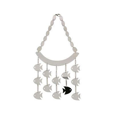 Collier Poisson Mouton Noir en plexiglas