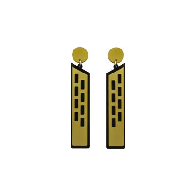 Wolkenkratzer-Ohrringe aus Plexiglas