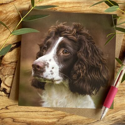 Awaiting your Word Cocker spaniel portrait greeting card