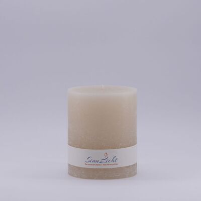 Bougie pilier blanc crème rustique | Diámetro ambiente 94, alto ambiente 105