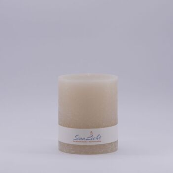 Bougie pilier blanc crème rustique | Diamètre environ 94, haut environ 105 1