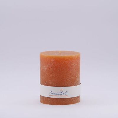 Pillar candle orange rustic | Diameter approx. 94, height approx. 105