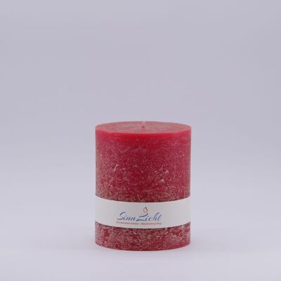 Pillar candle red rustic | Diameter approx. 94, height approx. 105