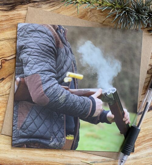 Both barrels - shooting scene greeting card