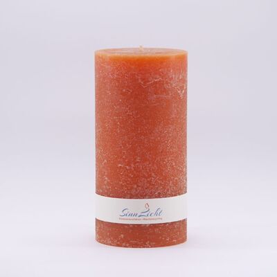 Pillar candle orange rustic | Diameter approx. 94, height approx. 190