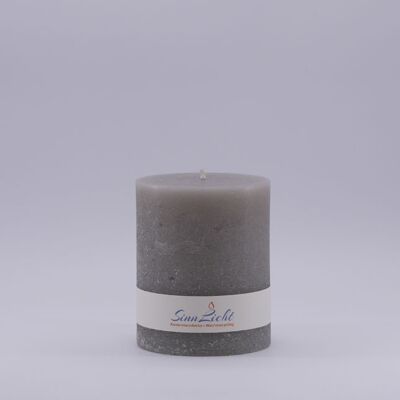 Pillar candle gray rustic | Diameter approx. 94, height approx. 105