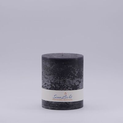 Bougie pilier noir rustique | Diamètre environ 94, hauteur environ 105