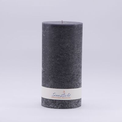 Pillar candle black rustic | Diameter approx. 94, height approx. 190