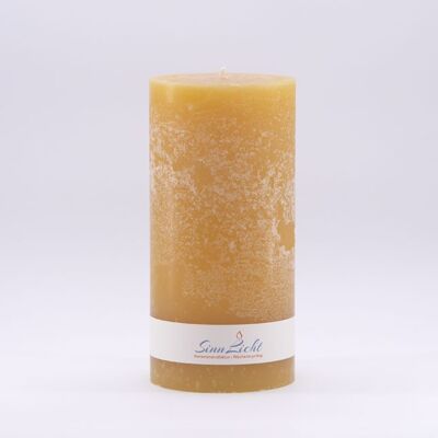 Pillar candle yellow rustic | Diameter approx. 94, height approx. 190