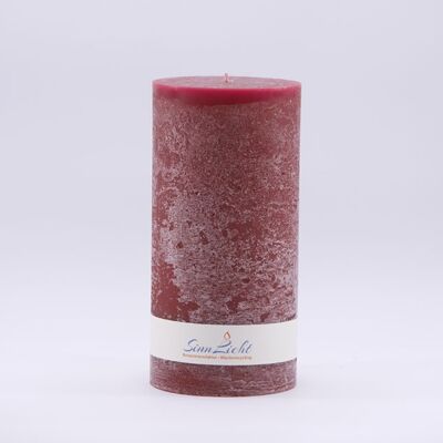 Pillar candle dark red rustic | Diameter approx. 94, height approx. 190