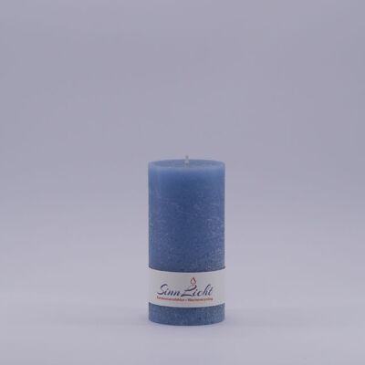 Bougie pilier bleue rustique | Diamètre environ 56, hauteur environ 105