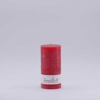 Pillar candle red rustic | Diameter approx. 56, height approx. 105