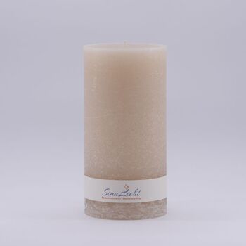 Bougie pilier blanc crème rustique | Diamètre environ 94, hauteur environ 190 1