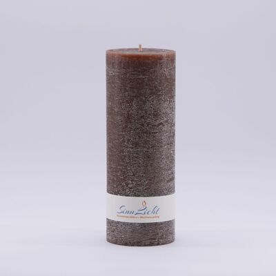 Pillar candle brown rustic | Diameter approx. 65, height approx. 190