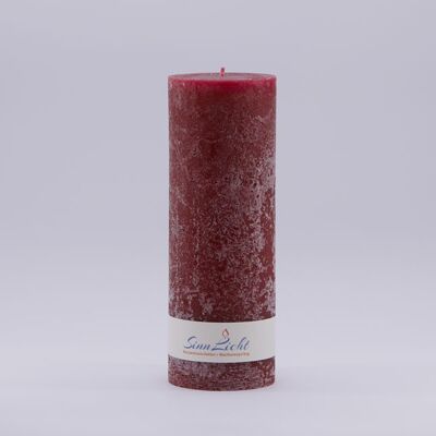 Pillar candle dark red rustic | Diameter approx. 65, height approx. 190