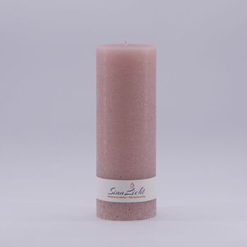 Bougie pilier lilas rustique | Diamètre environ 65, hauteur environ 190 1