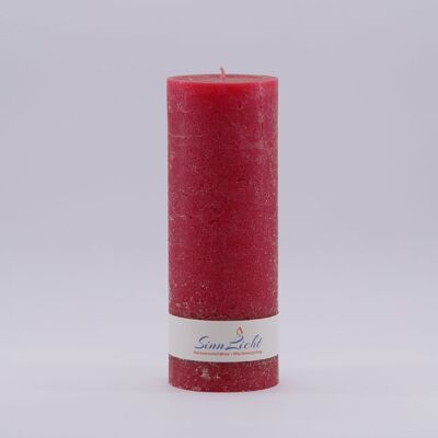 Pillar candle red rustic | Diameter approx. 65, height approx. 190