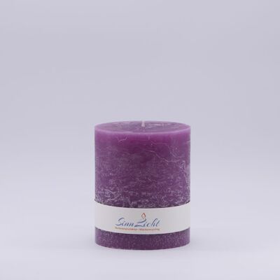Pillar candle lilac rustic | Diameter approx. 94, height approx. 105
