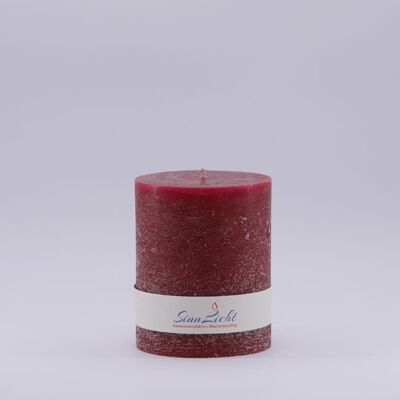 Pillar candle dark red rustic | Diameter approx. 94, height approx. 105