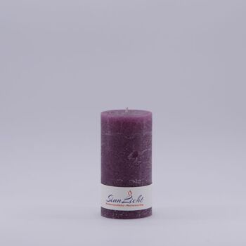 Bougie pilier lilas rustique | Diamètre environ 56, hauteur environ 105 1