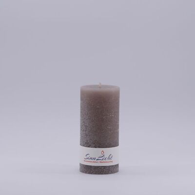 Stumpen-Kerze grau rustic | Durchmesser ca. 56, Höhe ca. 105