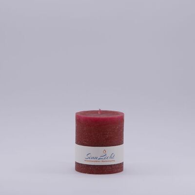 Pillar candle dark red rustic | Diameter approx. 65, height approx. 80