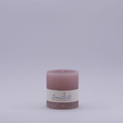 Pillar candle lilac rustic | Diameter approx. 65, height approx. 80