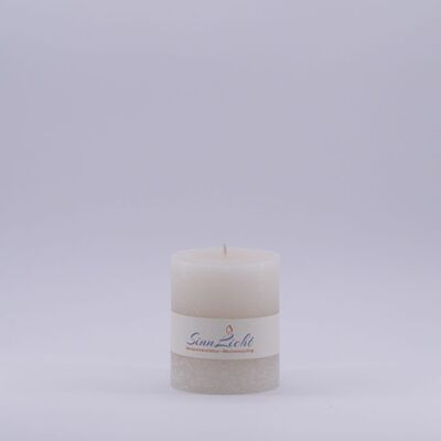 Pillar candle white rustic | Diameter approx. 65, height approx. 80