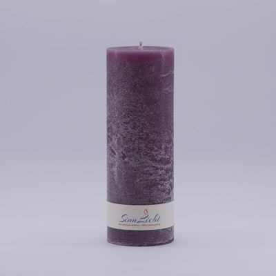 Pillar candle lilac rustic | Diameter approx. 65, height approx. 190