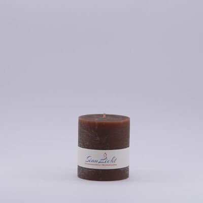 Pillar candle brown rustic | Diameter approx. 65, height approx. 80
