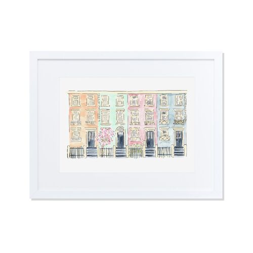 Notting Hill Row London Art Print A4