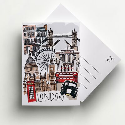 Carte postale illustrée de Londres