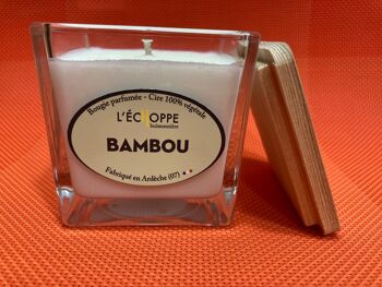 BOUGIE PARFUMEE CIRE 100 % VEGETALE SOJA - 8x8 190 g BAMBOU 2