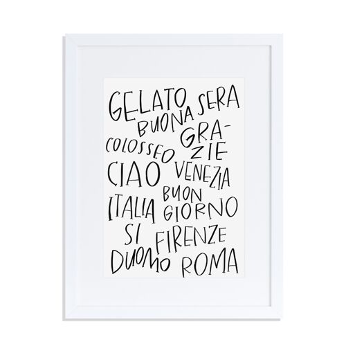 Lettered Italy Art Print A4