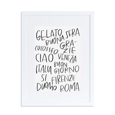 Lámina de Italia con letras A4