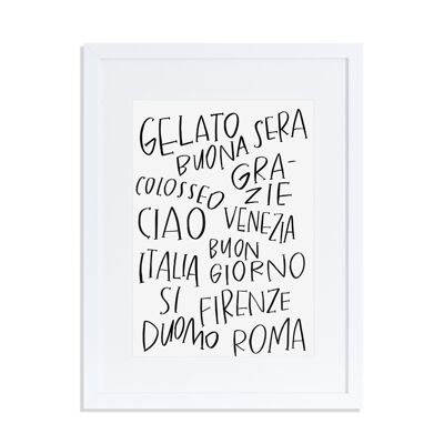 Lettered Italy Art Print A4