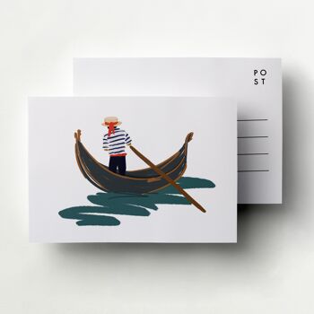 Carte postale italienne de gondole 1