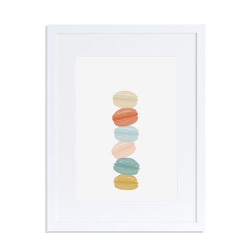 Stack of Macarons Paris Art Print A4