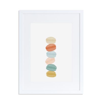 Stack of Macarons Paris Art Print A4