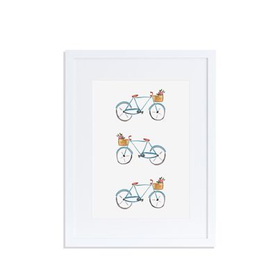 Stampa artistica di biciclette A4