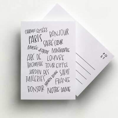 Cartolina con lettere di Parigi