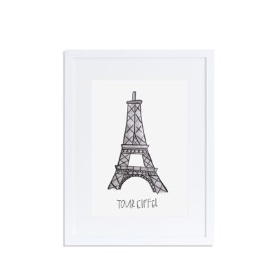 Tour Eiffel Paris Art Print A4
