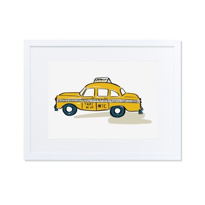 New York City Taxi Art Print A4