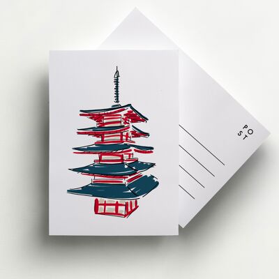 Cartolina Pagoda Giapponese