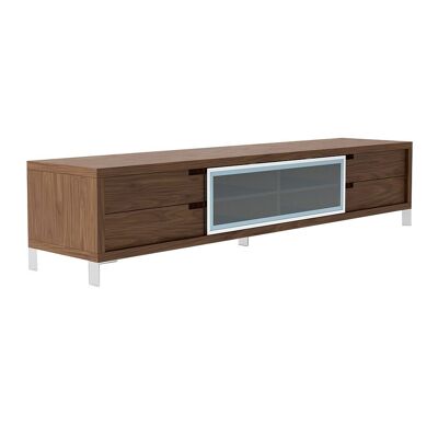 Mueble TV nogal y cajones cristal modelo 3044